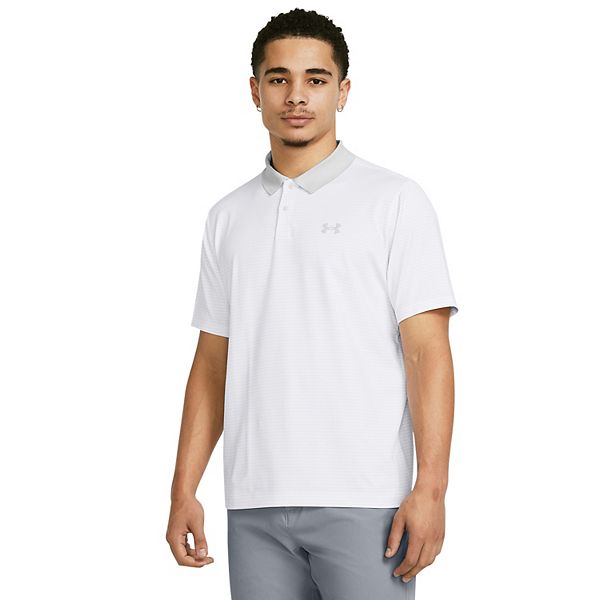 Men's Under Armour Performance 3.0 Stripe Golf Polo - White (XL)