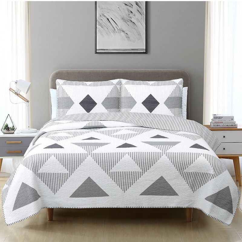 75269696 Estate Collection Mason Quilt Set with Shams, Grey sku 75269696