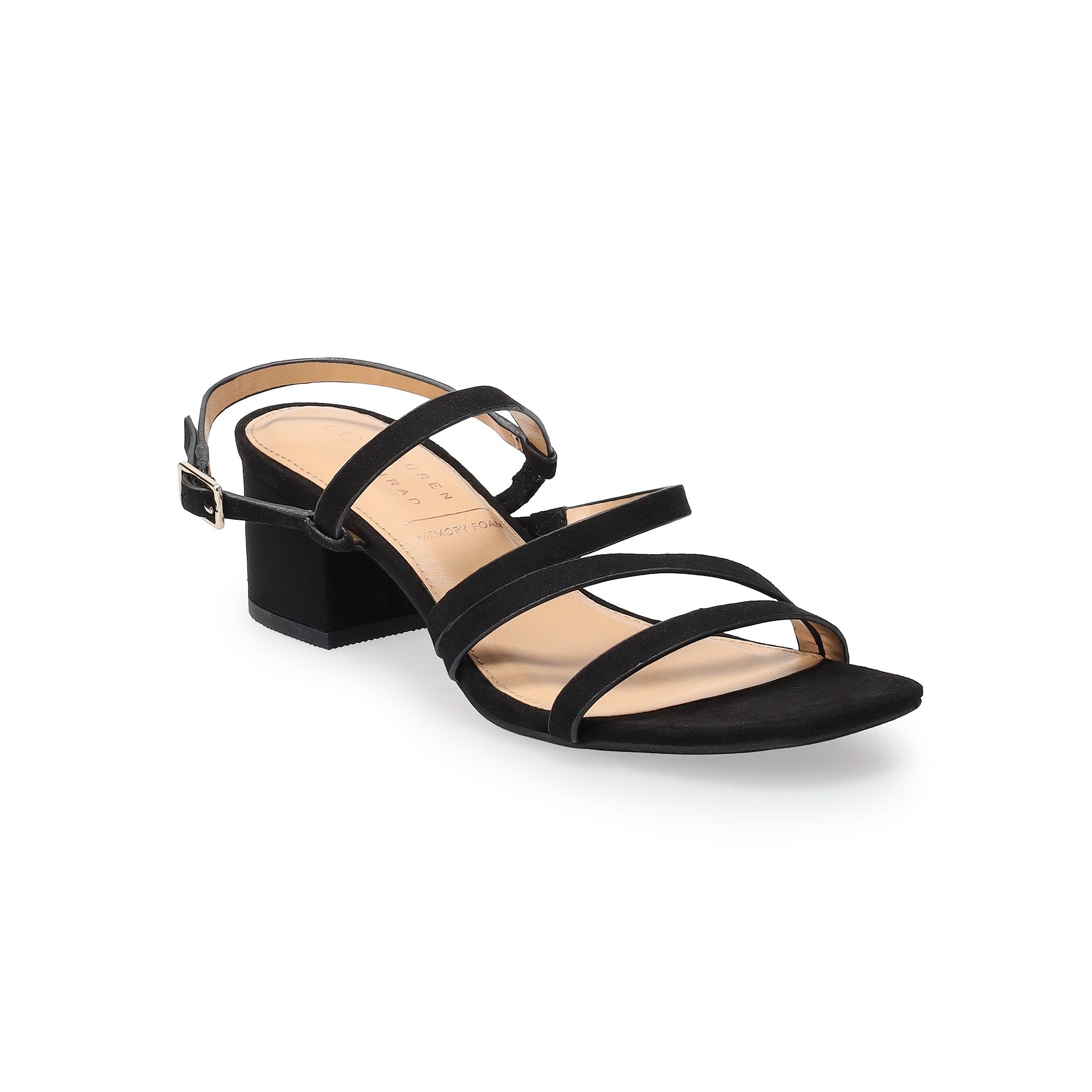 LC Lauren Conrad Emeliah 02 Womens Dress Sandals, Size: 5, Black