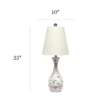 Elegant Designs Seashell Mosaic Look Table Lamp