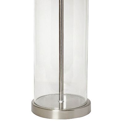 Lalia Home Entrapped Glass Table Lamp with White Fabric Shade