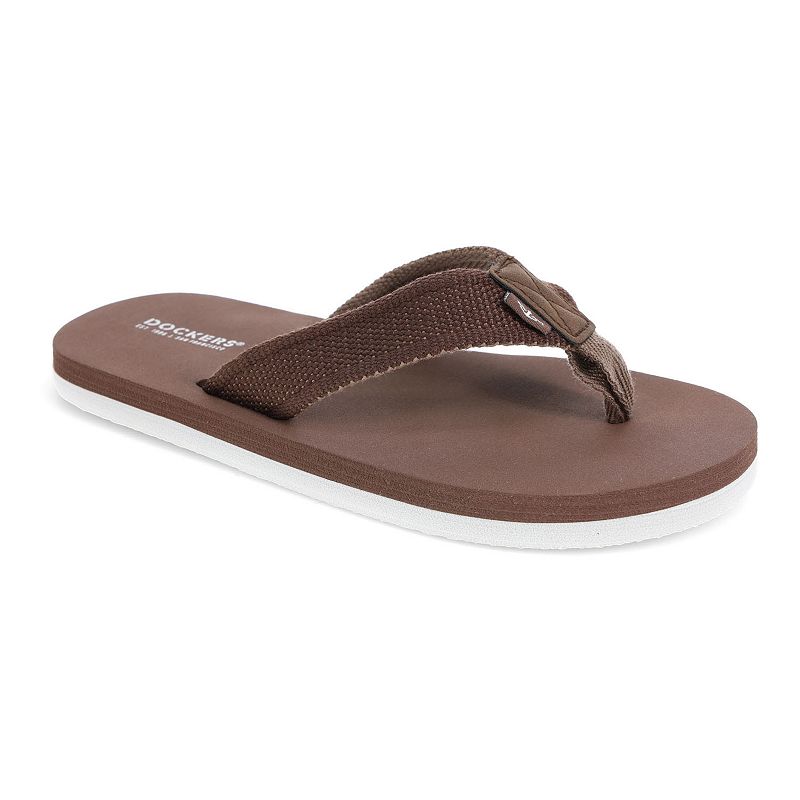 FBF4686ADKBROWN Dockers Little Kid Boys Webbing Flip Flop Sandals, sku FBF4686ADKBROWN