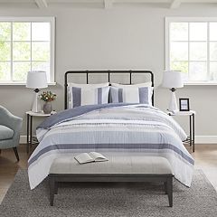 5pc Twin/Twin Extra Long Levi Printed Seersucker Comforter with Throw  Pillows Bedding Set Taupe - Madison Park