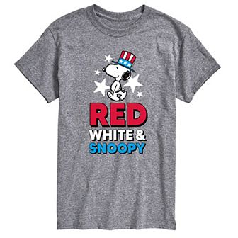 Men's Peanuts Red White Snoopy Tee