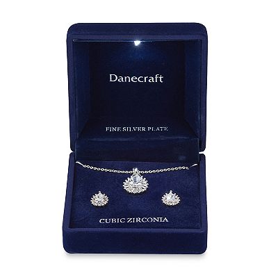 Danecraft Cubic Zirconia Baguette Necklace & Earring Set