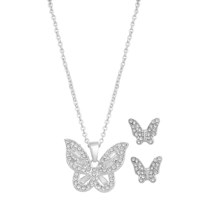 30921402 Danecraft Cubic Zirconia Butterfly Necklace & Stud sku 30921402