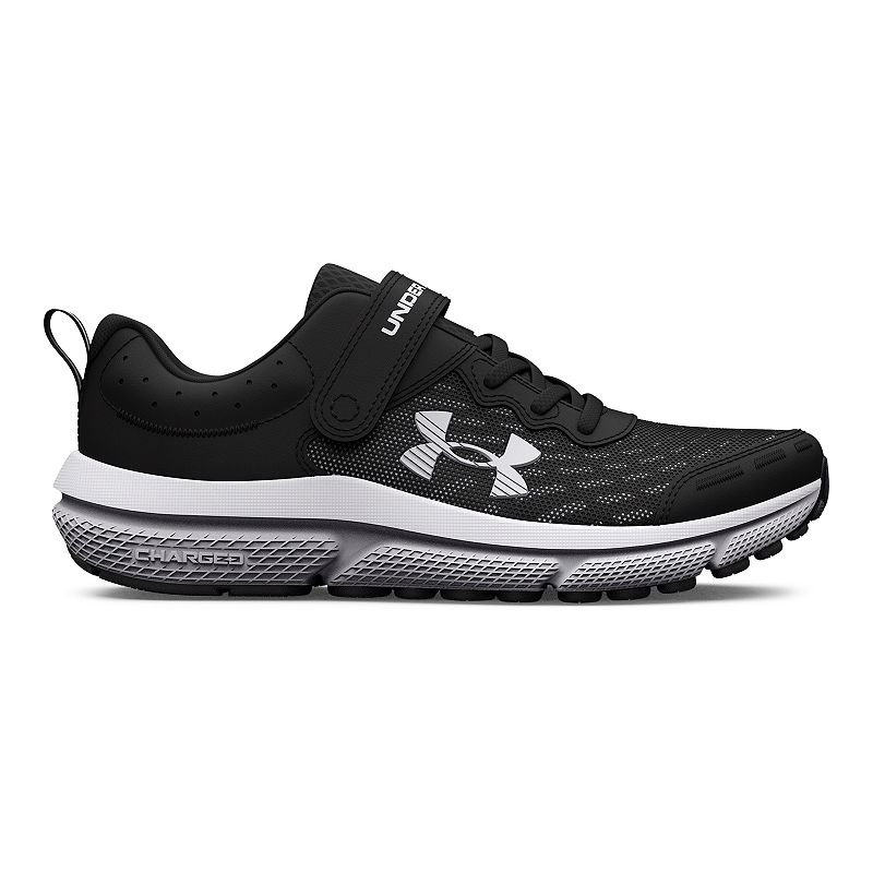 Under Armour Preschool Assert 10 AC Kids' Running Shoes, Boy's, Black White White
