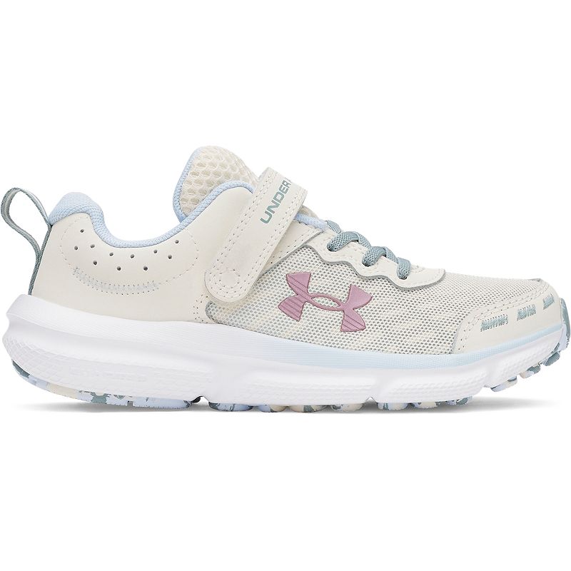Under Armour Preschool Assert 10 AC Kids' Running Shoes, Girl's, Size: 2, Stone Grey Pink