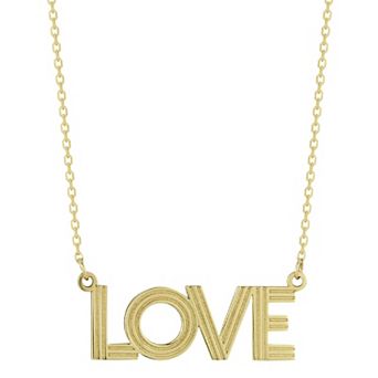 LUMINOR GOLD 14k Gold Vintage "LOVE" Pendant Necklace