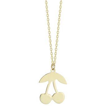LUMINOR GOLD 14k Gold Dainty Cherry Pendant Necklace