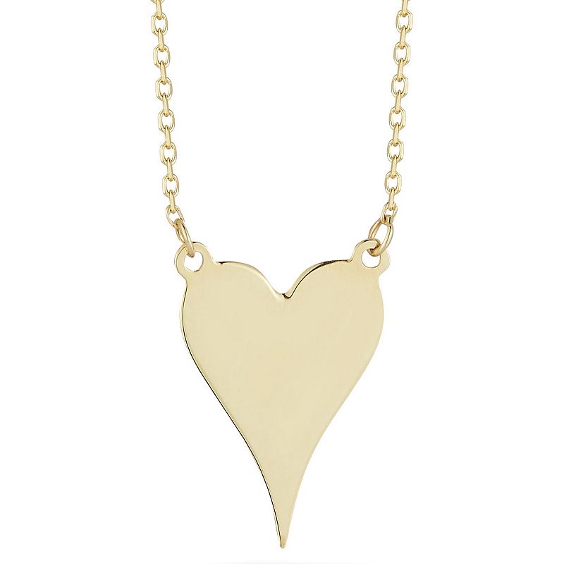 LUMINOR GOLD Dagger Heart Pendant Necklace, Womens, Size: 18, Yellow