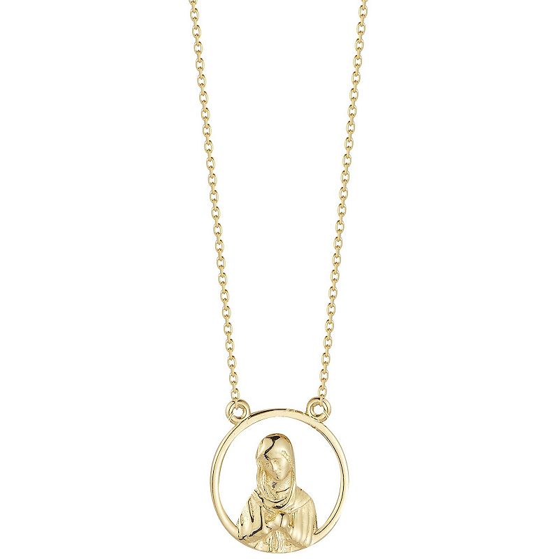 LUMINOR GOLD 14k Gold St. Mary Pendant Necklace, Womens, Size: 18, Yell
