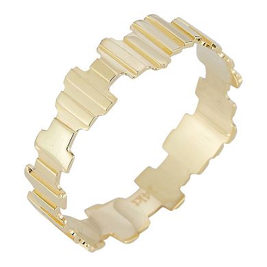 LUMINOR GOLD Thin Ribbed Band Stackable Ring