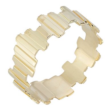LUMINOR GOLD Thick Ribbed Band Stackable Ring