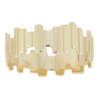 LUMINOR GOLD Thick Ribbed Band Stackable Ring