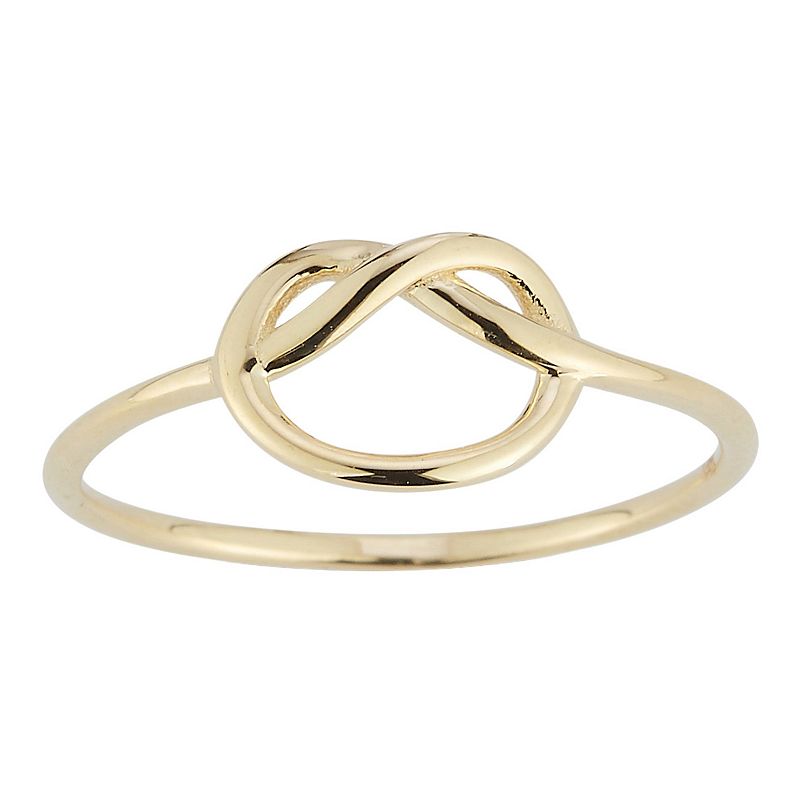 LUMINOR GOLD 14k Gold Knot Stackable Ring, Womens, Size: 6, Yellow
