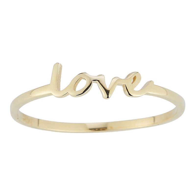 LUMINOR GOLD 14k Gold Love Stackable Ring, Womens, Size: 6, Yellow