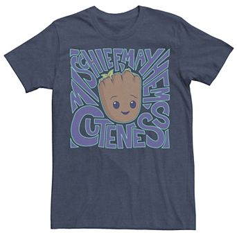 Men's Marvel I am Groot Mischief, Mayhem, Cuteness Center Groot Face Tee