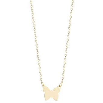 LUMINOR GOLD 14k Gold Dainty Butterfly Pendant Necklace