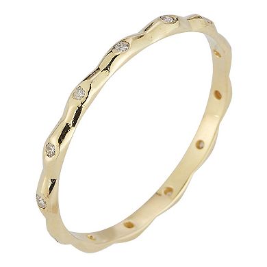 LUMINOR GOLD 14k Gold & Diamond Accent Pyramid Stackable Ring