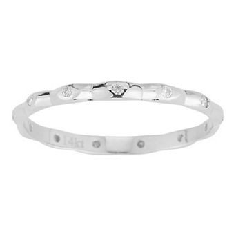 LUMINOR GOLD 14k White Gold & Diamond Accent Pyramid Stackable Ring