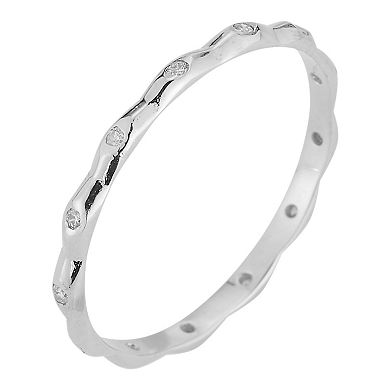 LUMINOR GOLD 14k White Gold & Diamond Accent Pyramid Stackable Ring