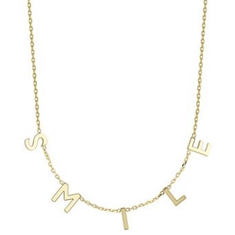 LUMINOR GOLD 14k Gold "SMILE" Charm Necklace