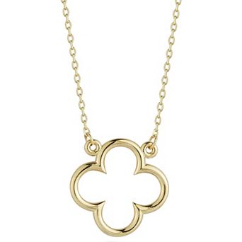 LUMINOR GOLD 14k Gold Open Clover Pendant Necklace