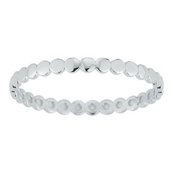 LUMINOR GOLD 14k White Gold Bead Band Stackable Ring