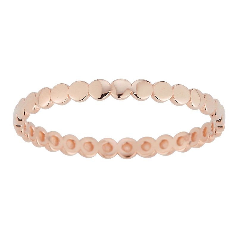 LUMINOR GOLD 14k Rose Gold Bead Band Stackable Ring, Womens, Size: 8, Pink