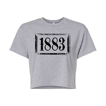 Juniors' 1883 Black Logo Cropped Tee