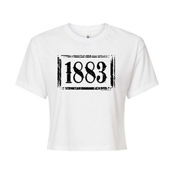 Juniors' 1883 Black Logo Cropped Tee