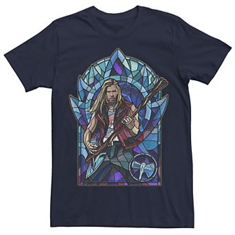 Men's Marvel Thor Love And Thunder Stained Glass Thor Portrait Tee