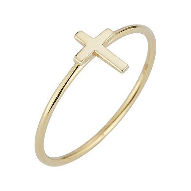 LUMINOR GOLD 14k Gold Cross Stackable Ring