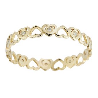LUMINOR GOLD 14k Gold Diamond Accent Heart Band Ring