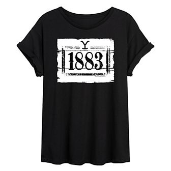 Juniors' 1883 Wood Logo Oversized Tee