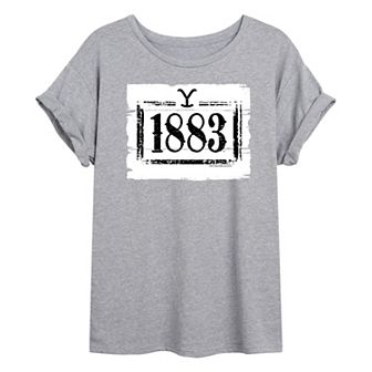 Juniors' 1883 Wood Logo Oversized Tee