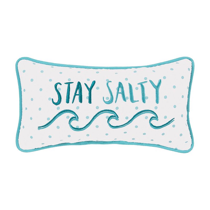 C&F Home Stay Salty Saying Throw Pillow, White, 6X12