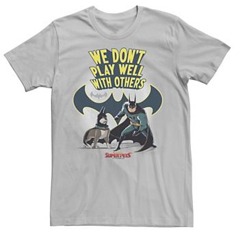 Men's DC Super Pets We Don't Play Well With Others Batman and Ace Tee