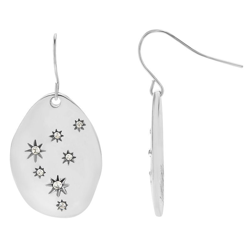 Sonoma Goods For Life Etched Stars Organic Metal Drop Earrings, Womens, Si