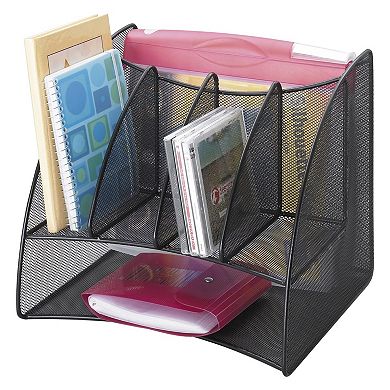 Safco Onyx Corner Desktop Adjustable Compartment Space Saving Organizer (2 Pack)