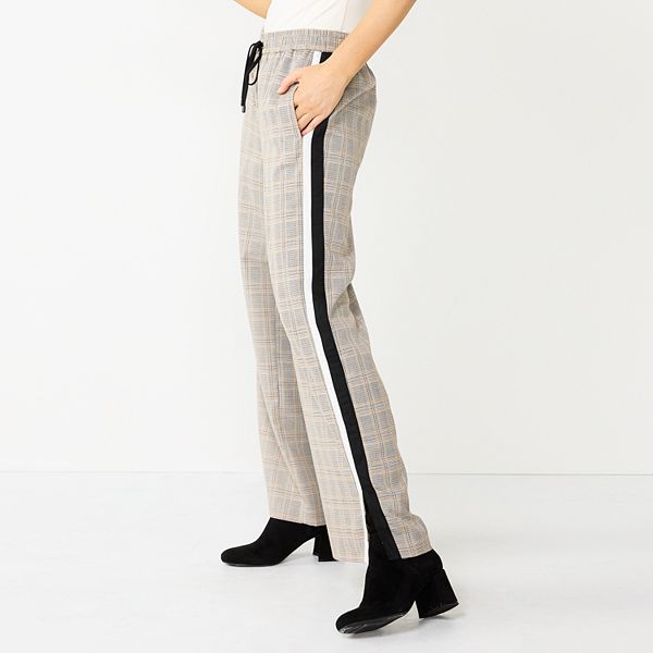 High-Rise Wide-Leg Side-Stripe Pant