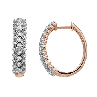 Sterling Silver 1/2 Carat T.W. Diamond Hoop Earrings