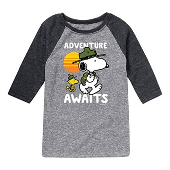 Boys 8-20 Peanuts Adventure Awaits Raglan Graphic Tee