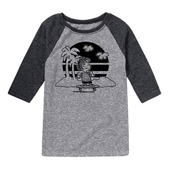 Boys 8-20 Peanuts Linus Skateboarding Raglan Graphic Tee