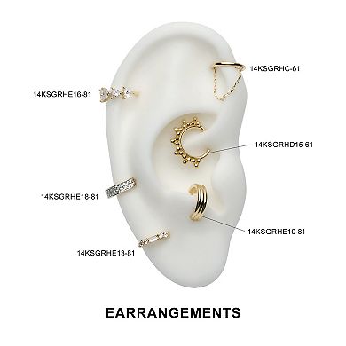 Earrangements 14k Gold with Chain Hinged Segment Clicker