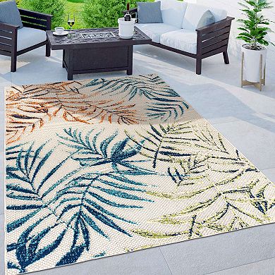 World Rug Gallery Tropical Textured Leaf Rug