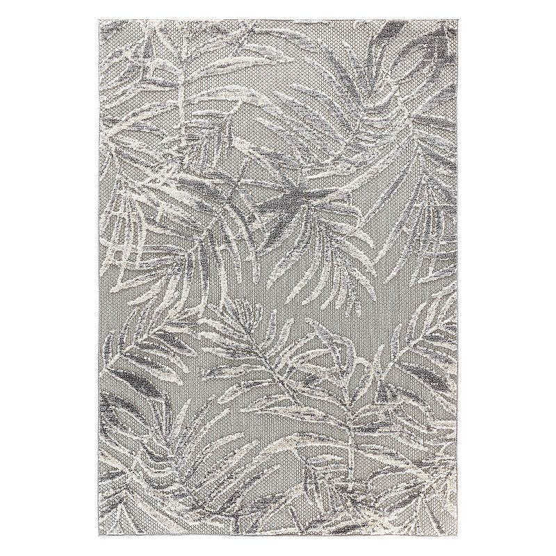 World Rug Gallery Tropical Floral Rug, Grey, 8X10 Ft