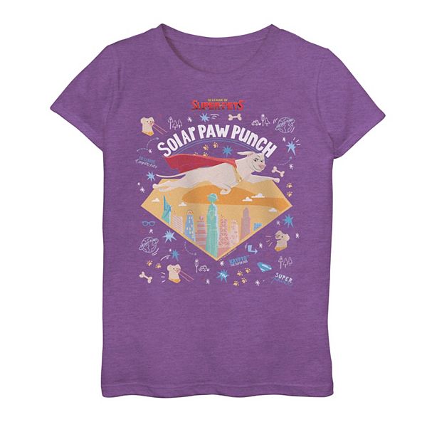 Girls 7-16 DC Super Pets Krypto Solar Paw Punch Graphic Tee