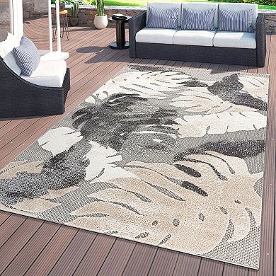 World Rug Gallery Contemporary Large Leaf Rug